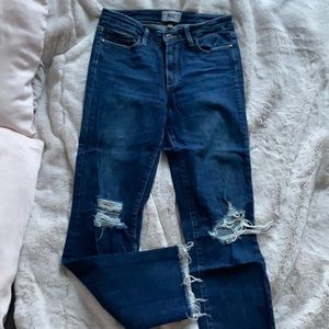 Paige Denim Jacqueline ankle cropped distressed jeans